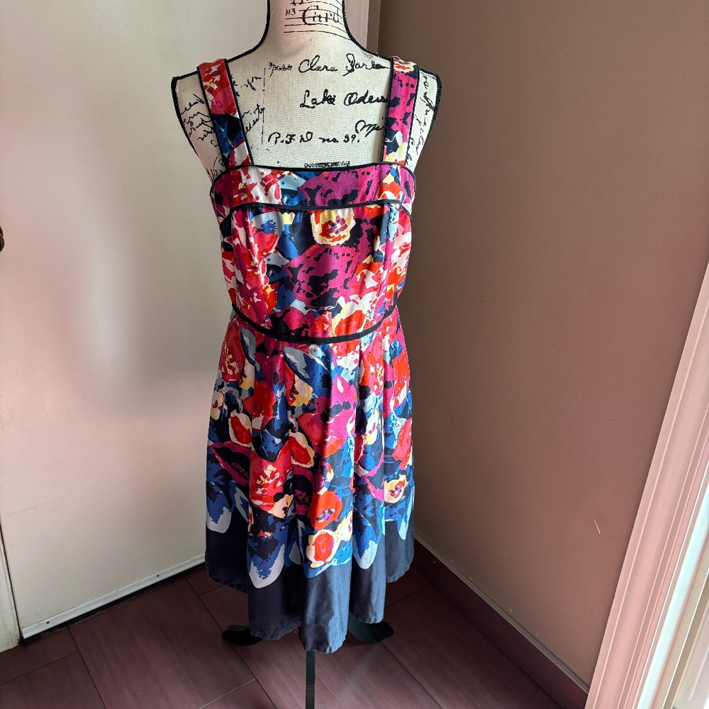 Adrianna Papell sleeveless floral fit n flare dress